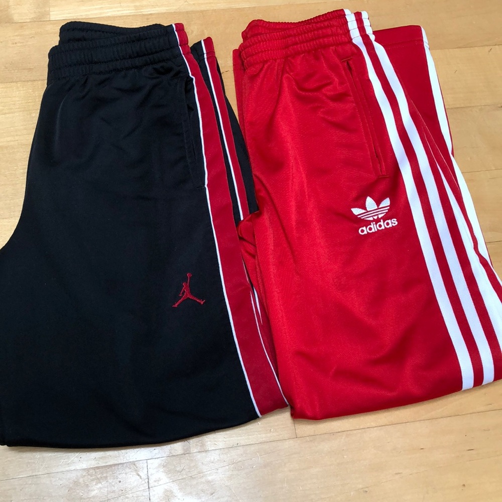 Adidas and Jordan track pants kids